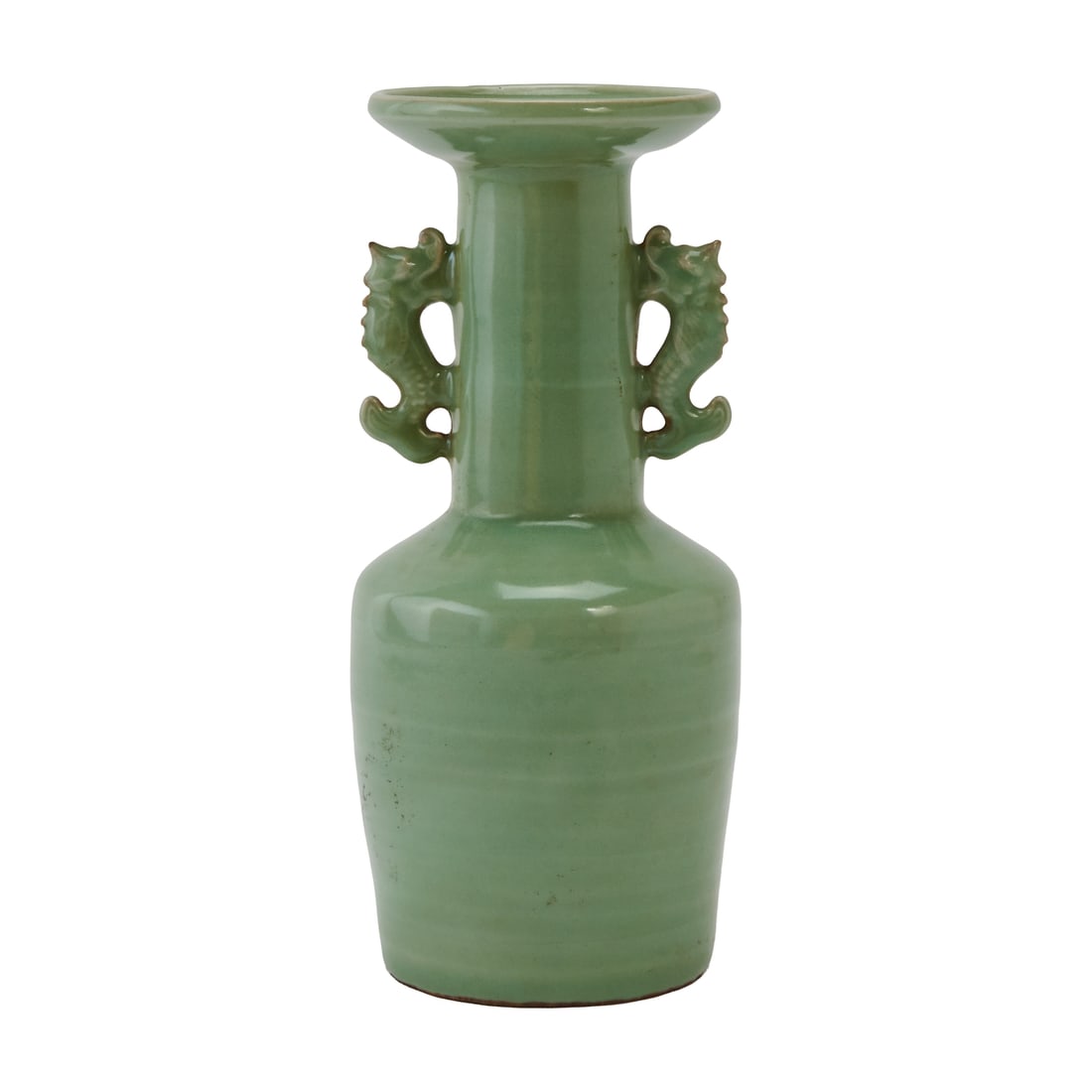 A Chinese Celadon Glazed Vase with Dragon Fish Handles (1 of 4)
