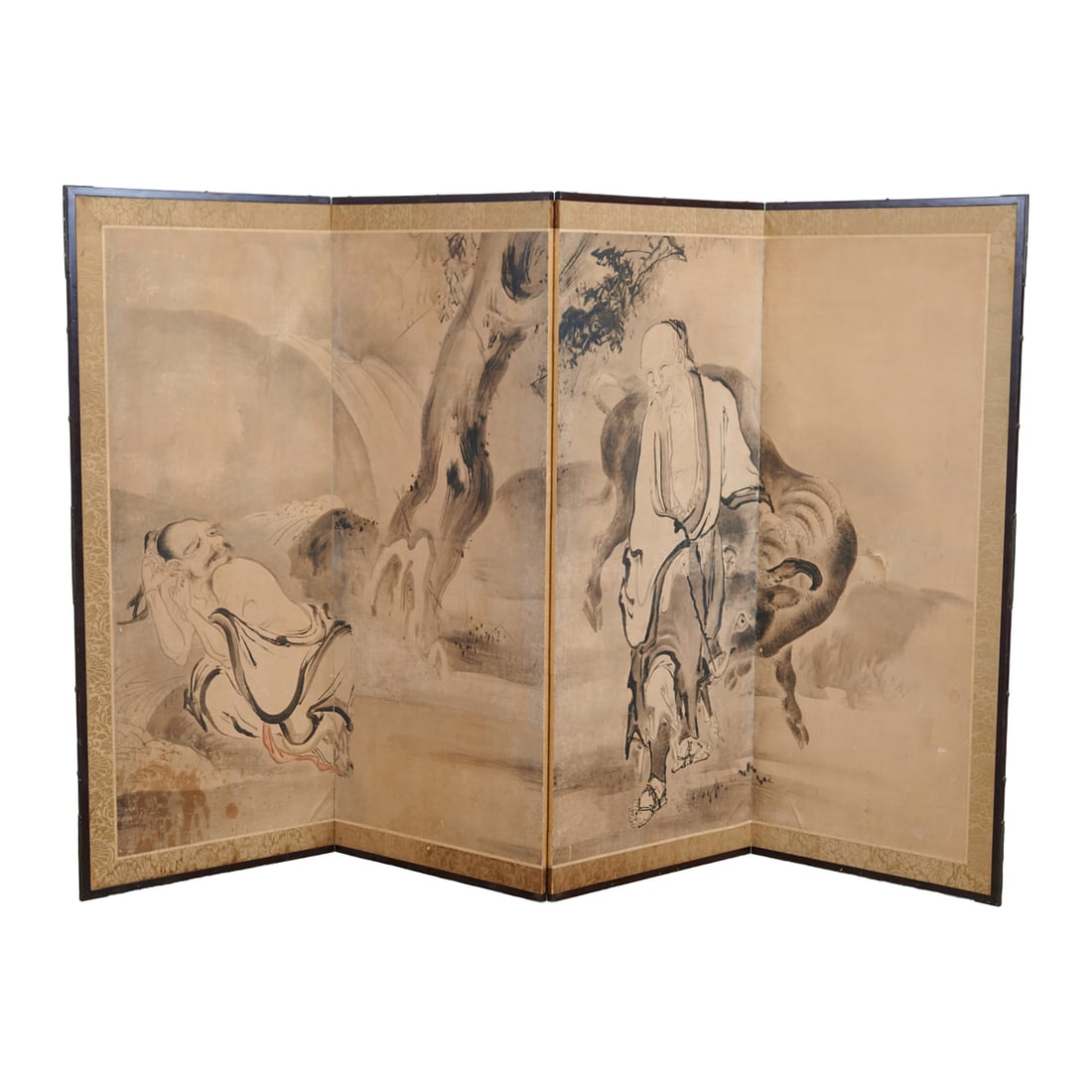 Four-Panel Chinese Painted Folding Screen, Anonymous Artist (1 of 3)
