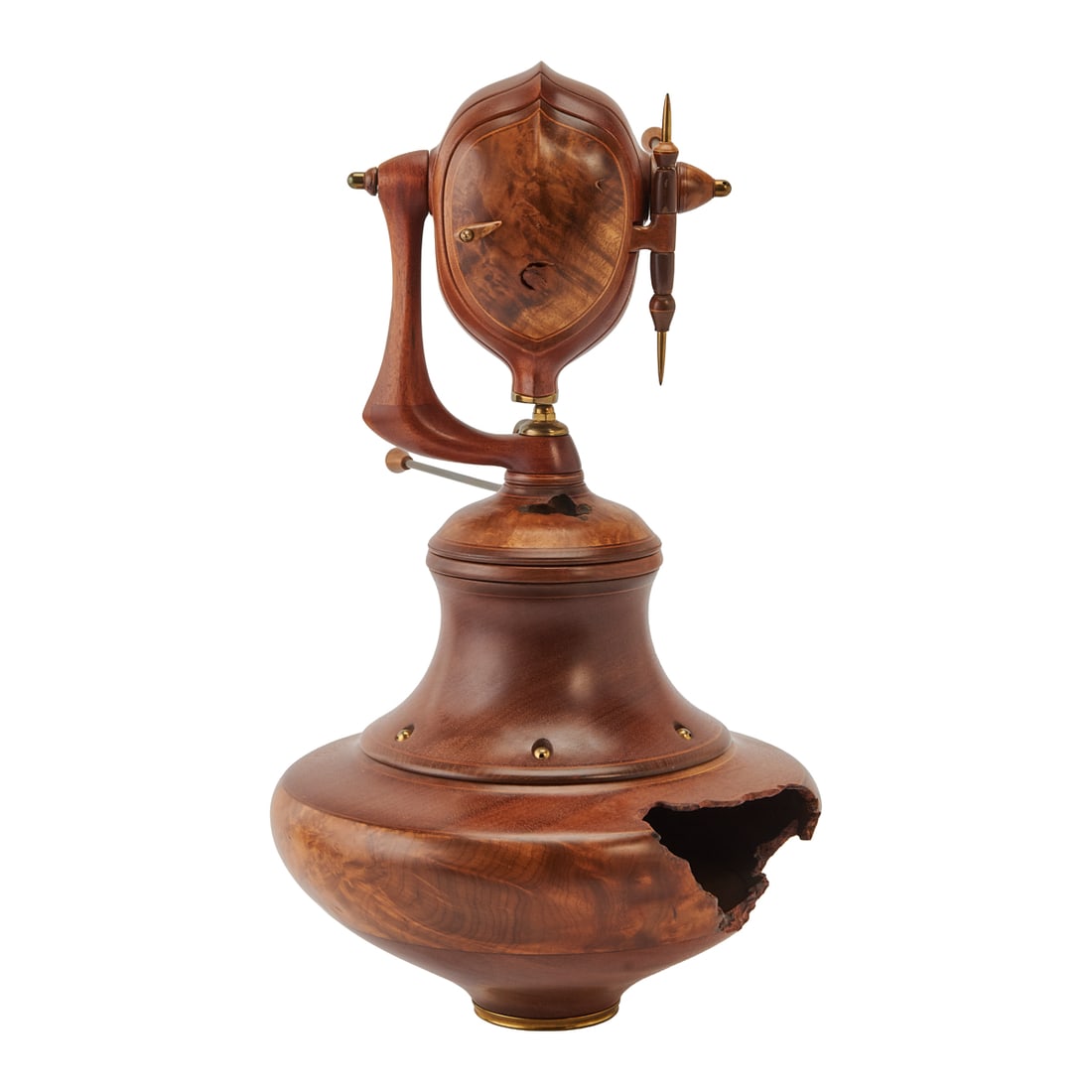 Giles Gilson Carved Figural Box with Brass (1 of 5)