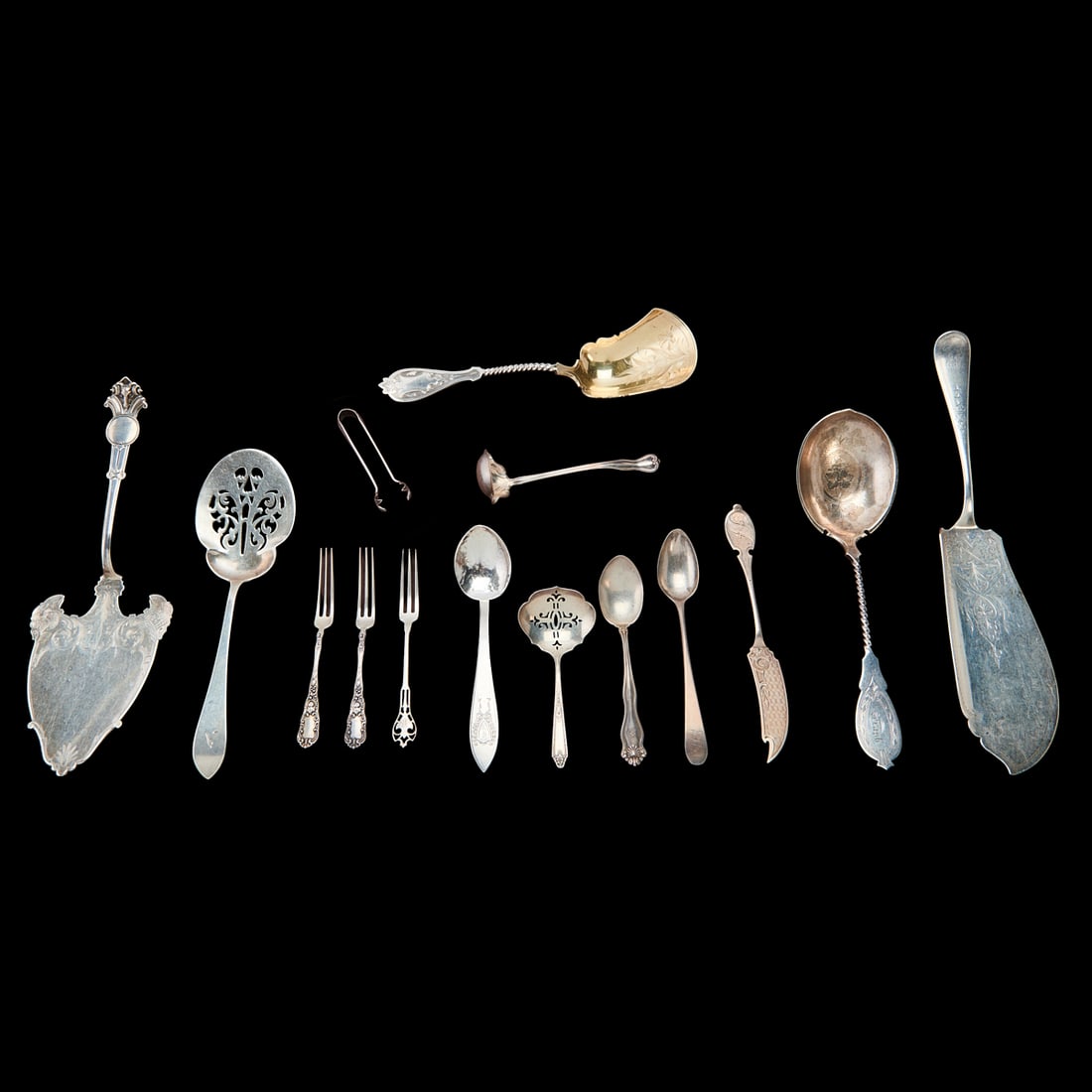 Assorted Sterling and Coin Silver Serving Articles, Mostly Victorian (1 of 7)