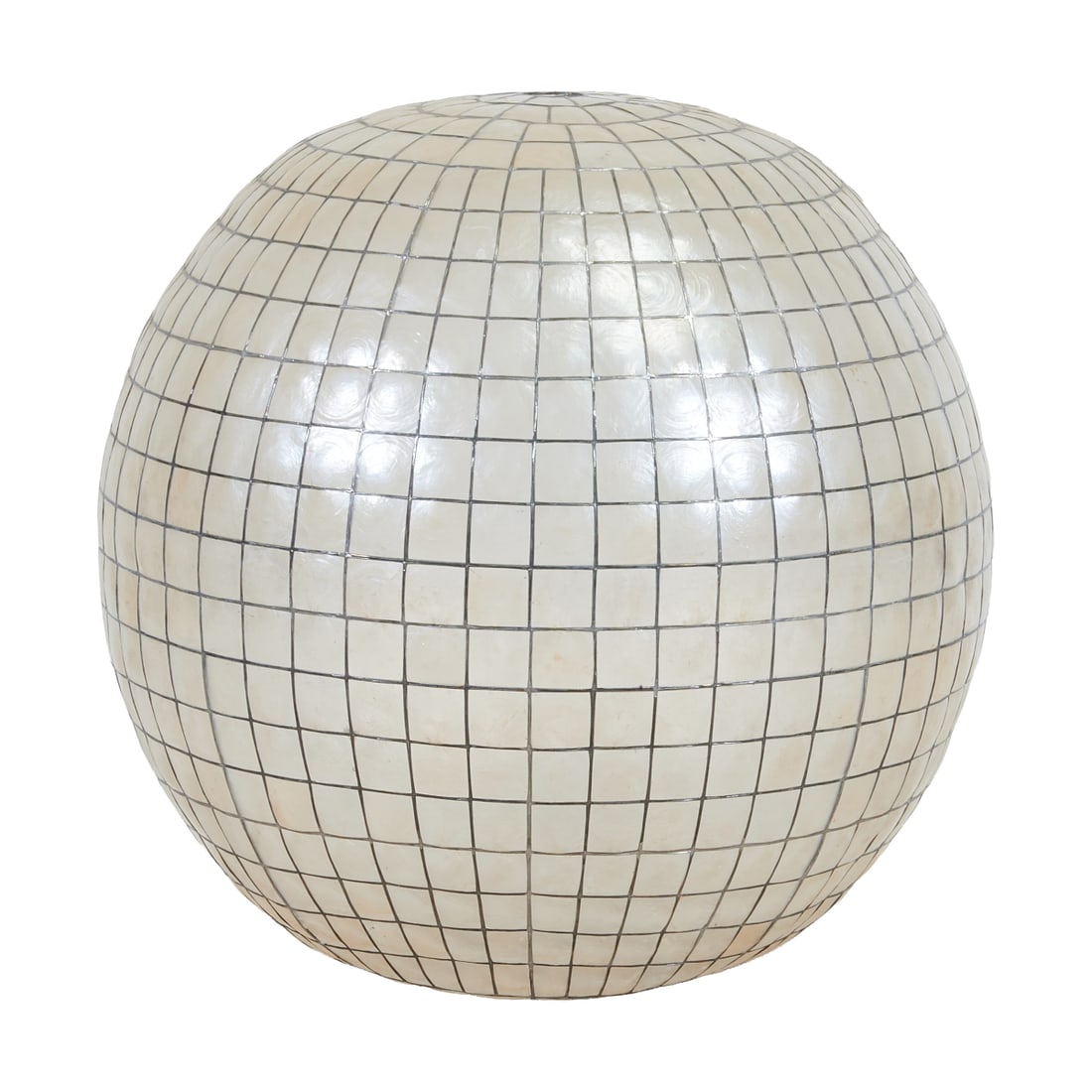 Large Capiz Shell Globe Hanging Light Fixture: Large Capiz Shell Globe Hanging Light Fixture.{Approximate dimensions: 37" high x 36" diameter.}