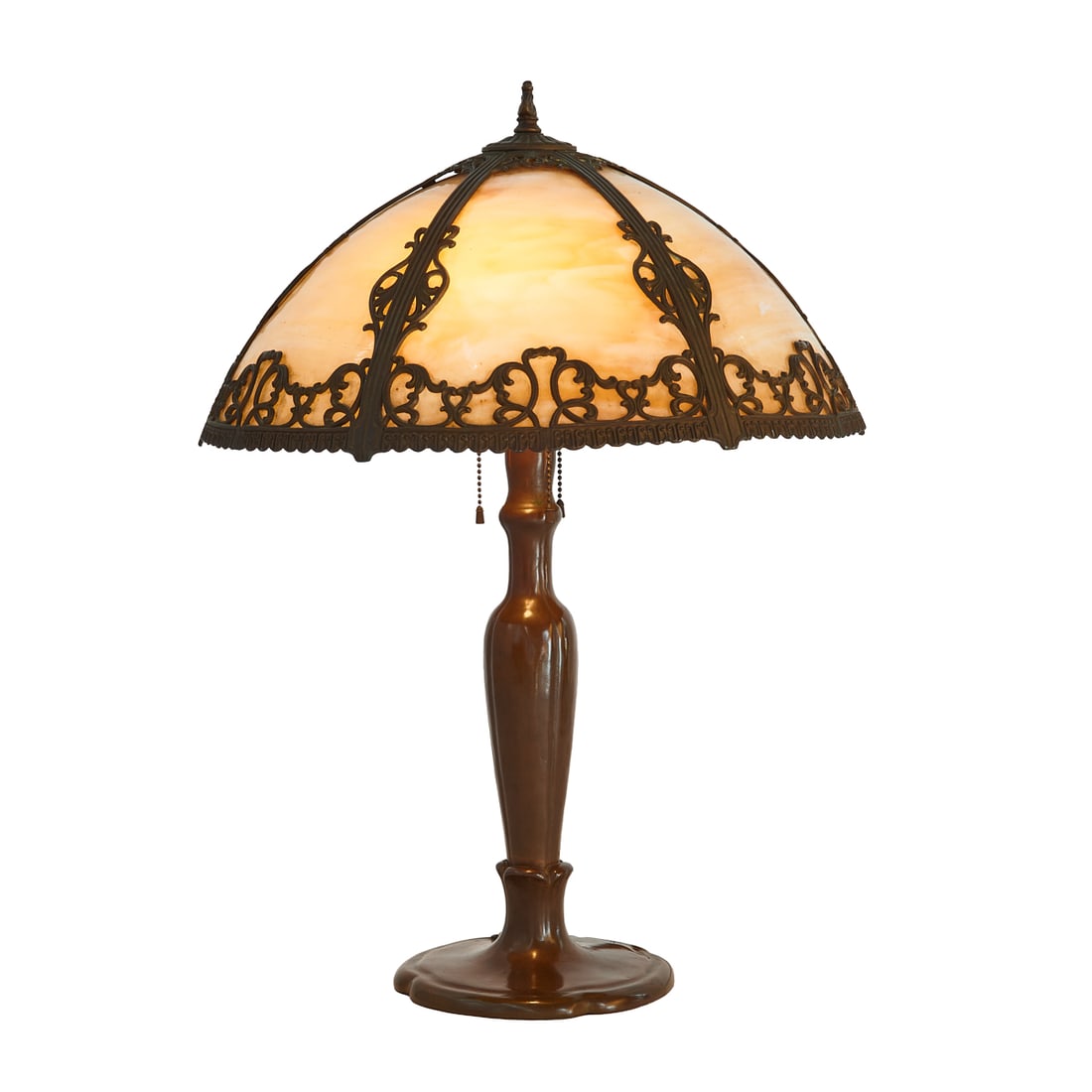 American Slag Glass Overlay Table Lamp (1 of 3)