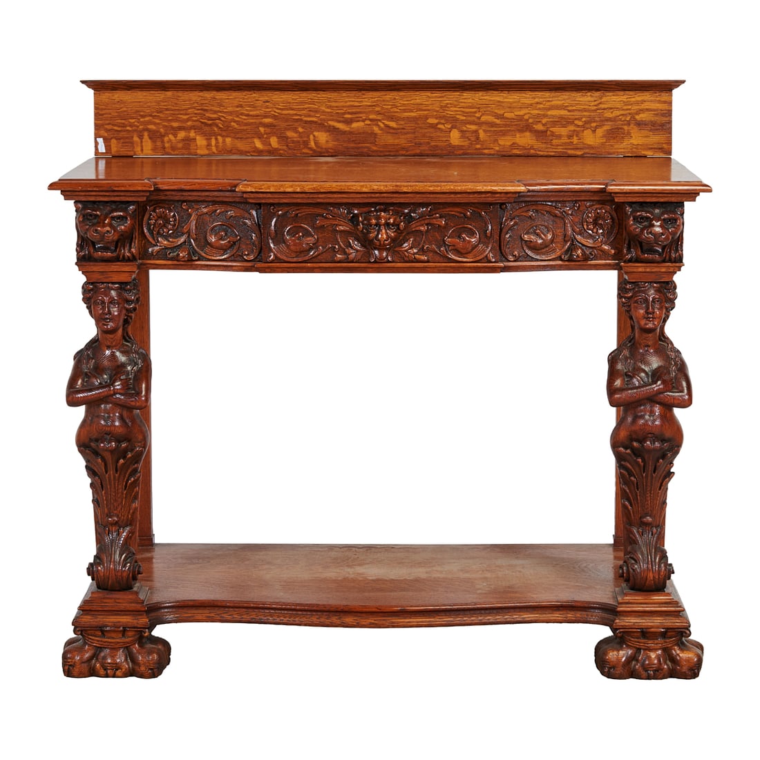Henry Fuldner and Sons Renaissance Revival Carved Oak Sideboard (1 of 5)