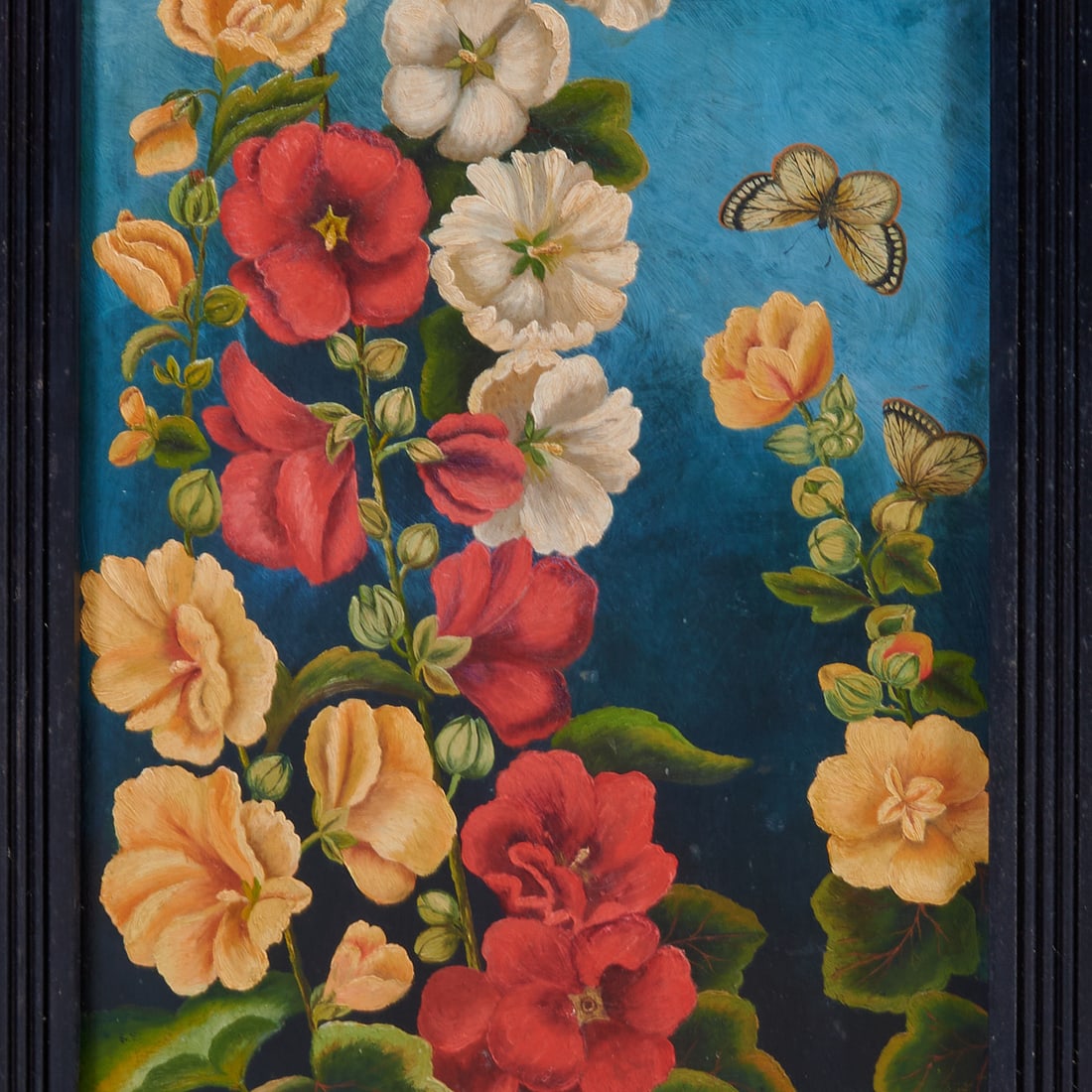 Victorian Ebonized Painted Three Panel Screen - 2