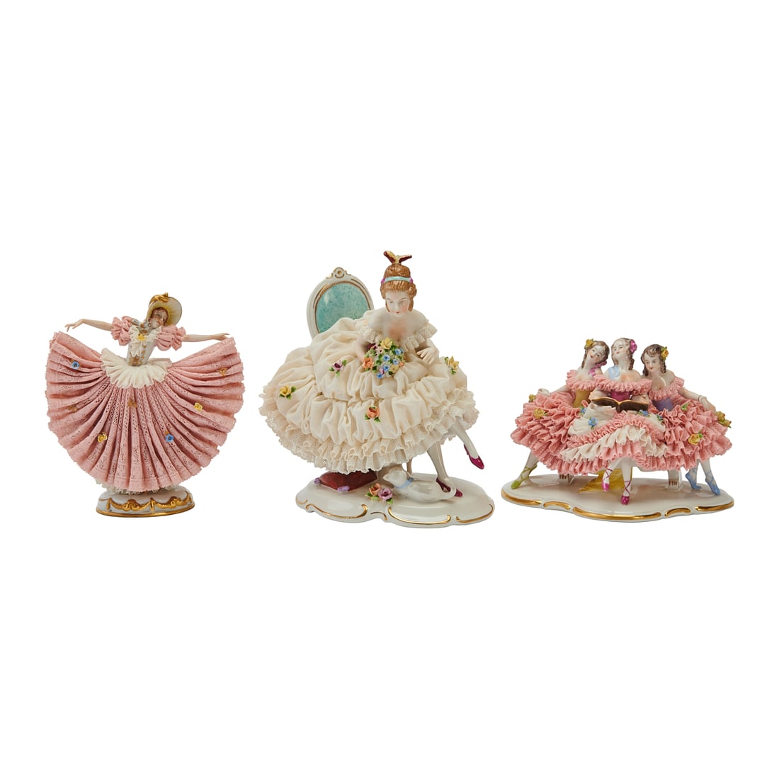 Three German Porcelain Crinoline Figures (1 of 10)