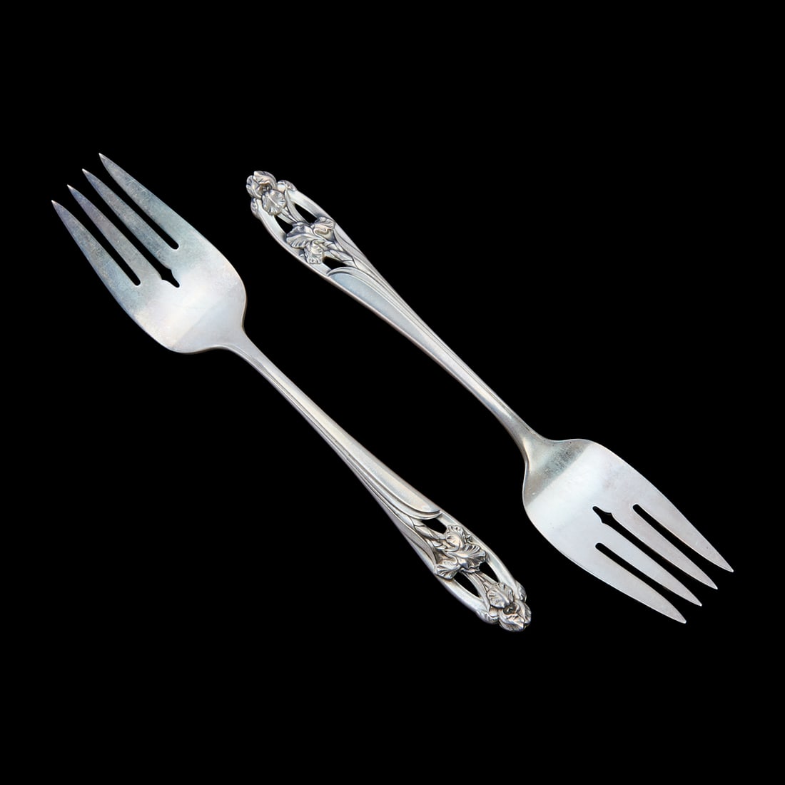 Towle Silver Co Iris Pattern Sterling Silver Forks - 3