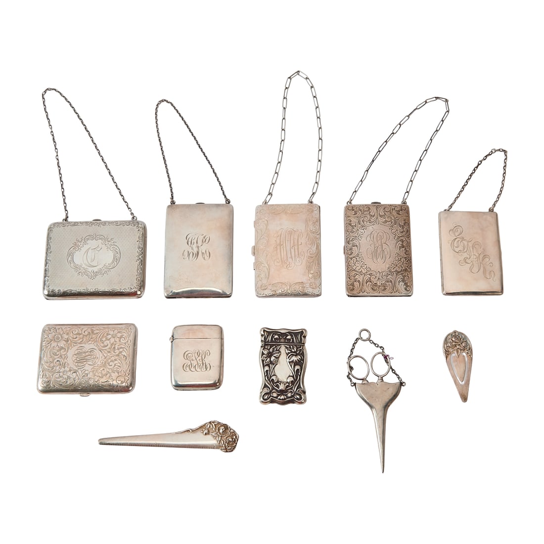 Collection of Sterling Silver Compacts, Purses and Match Cases (1 of 7)