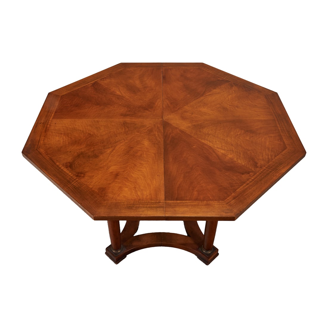 Octagonal Baker Center Empire Style Walnut Table - 2