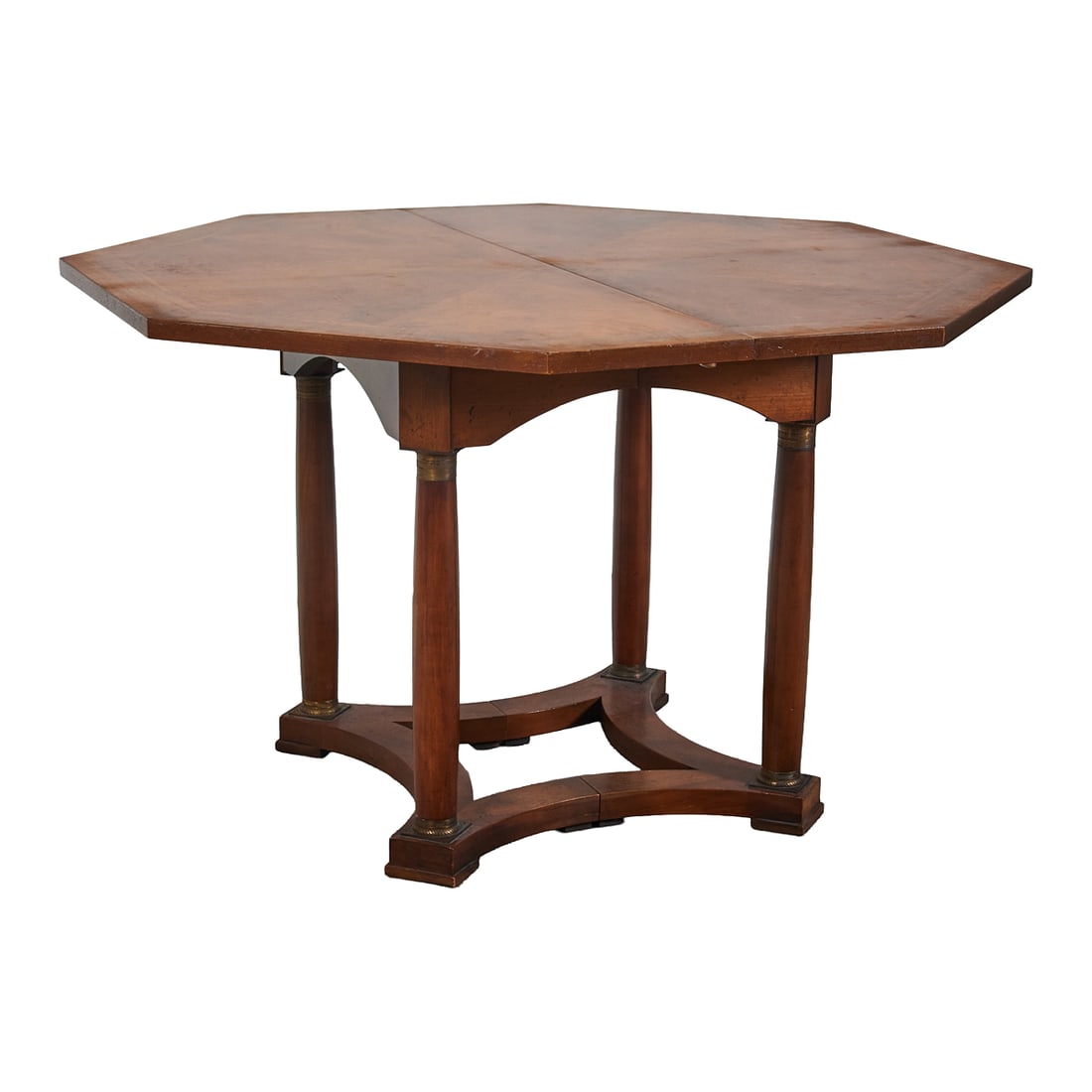 Octagonal Baker Center Empire Style Walnut Table - 3