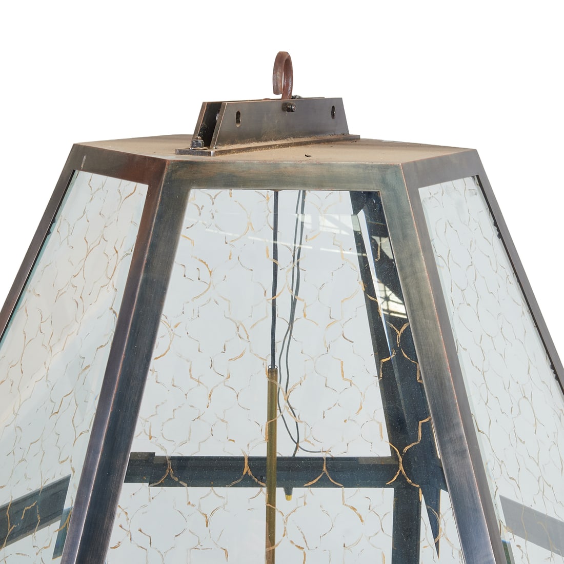 Large Hexagonal Hanging Light Fixture - 2