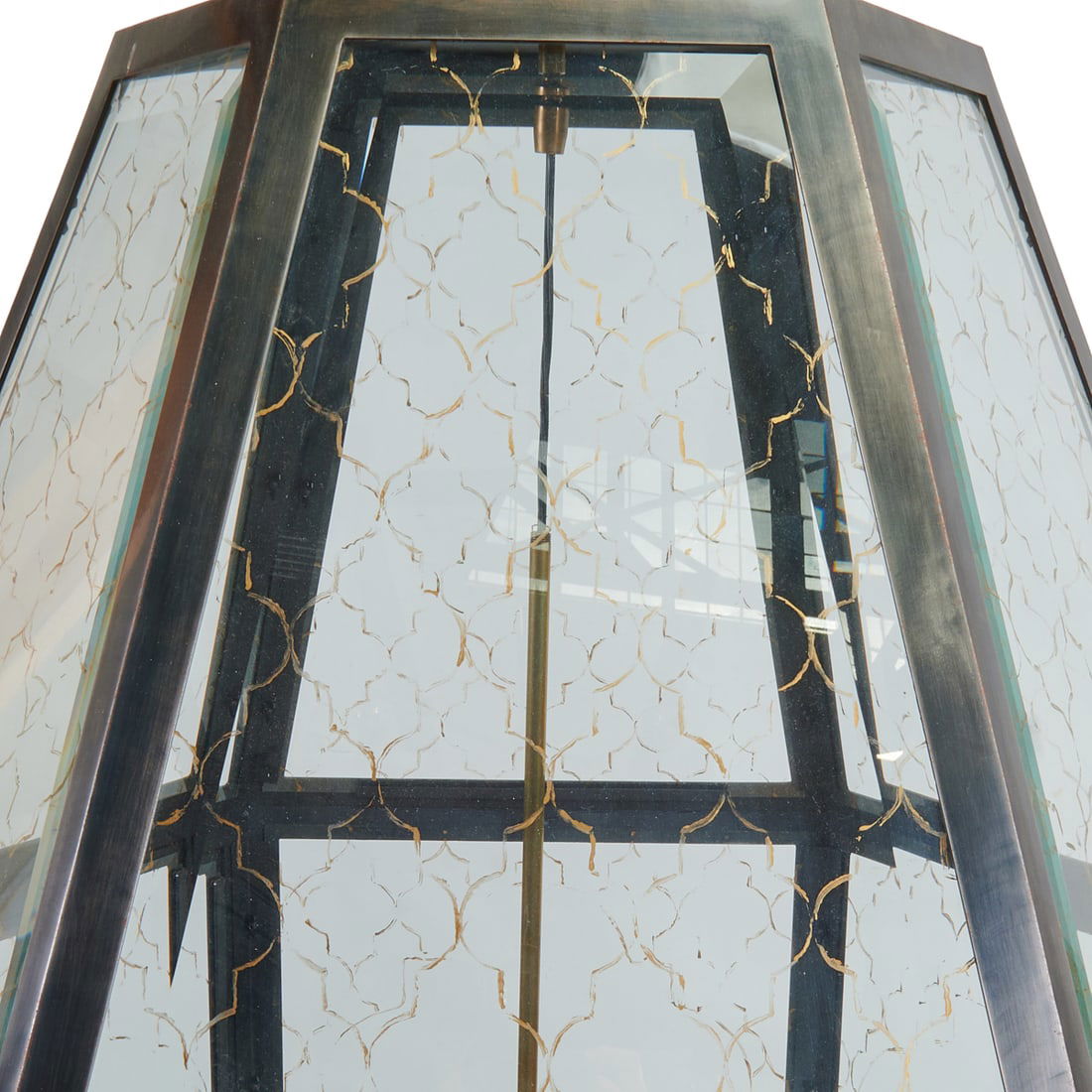 Large Hexagonal Hanging Light Fixture - 4