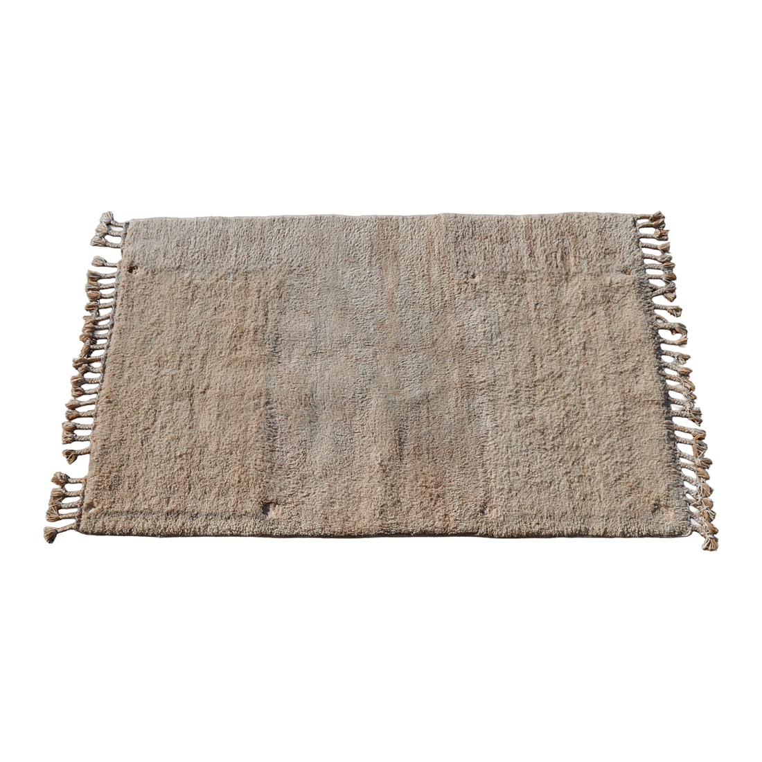Modern Moroccan Off White Wool Carpet: Modern Moroccan Off White Wool Carpet, woven in many shades of taupe to pale blue to pale pink white.{Approximate dimensions: 6' x 9' 10".}.