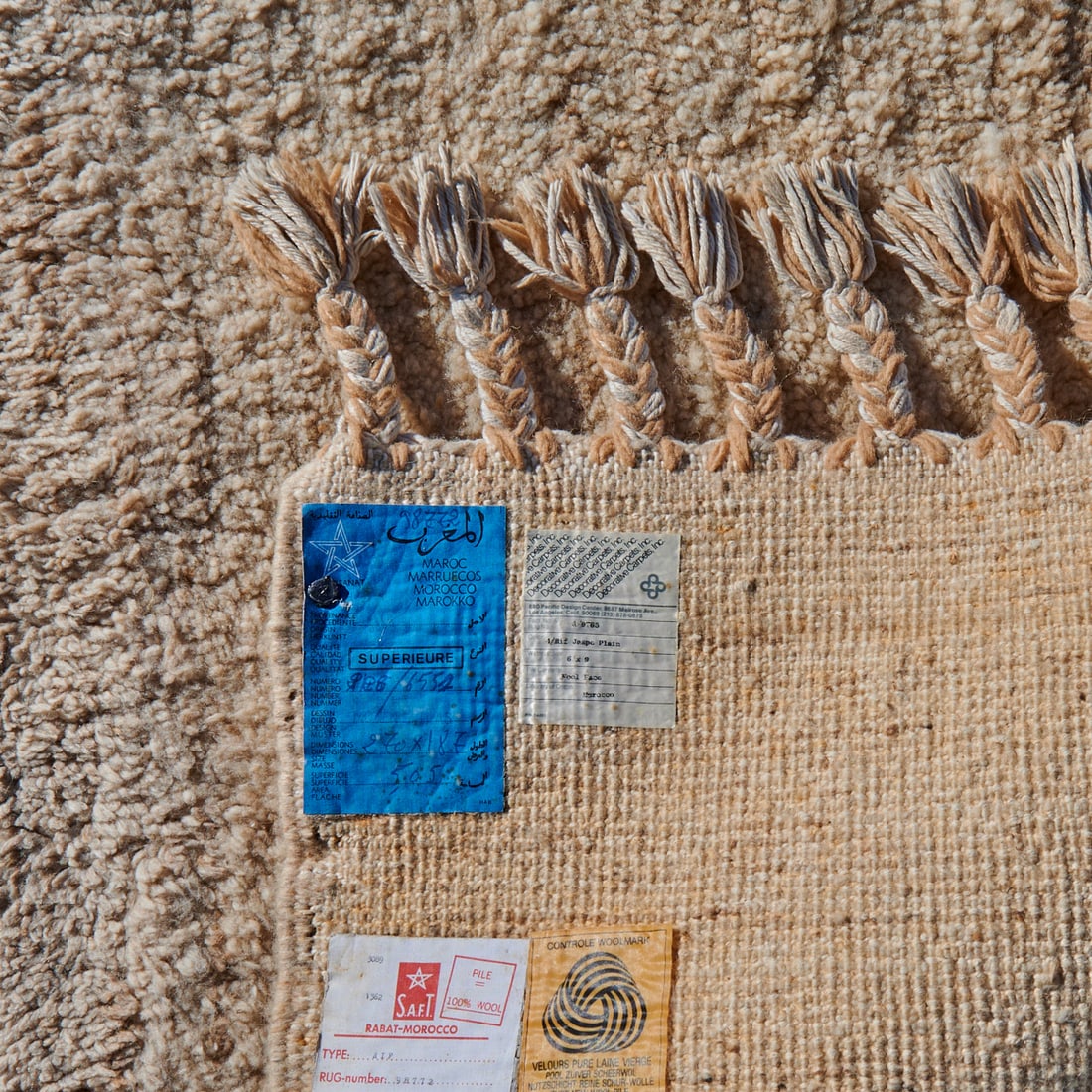 Modern Moroccan Off White Wool Carpet - 2