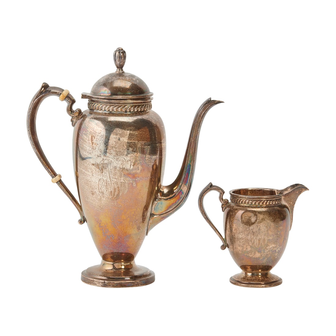 A. Stowell and Company Sterling Silver Coffee Pot and Cream Jug (1 of 4)