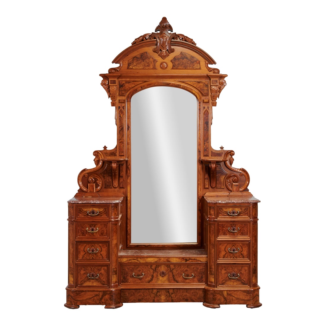 Renaissance Revival Walnut Drop Center Dresser (1 of 5)
