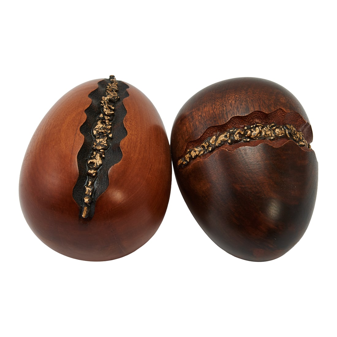 Nikolai Ossipov Double Oviform Sculpture with Bronze Decoration: Nikolai Ossipov Double Oviform Sculpture with Bronze Decoration4 1/2” h x 10” w x 6 1/2” d