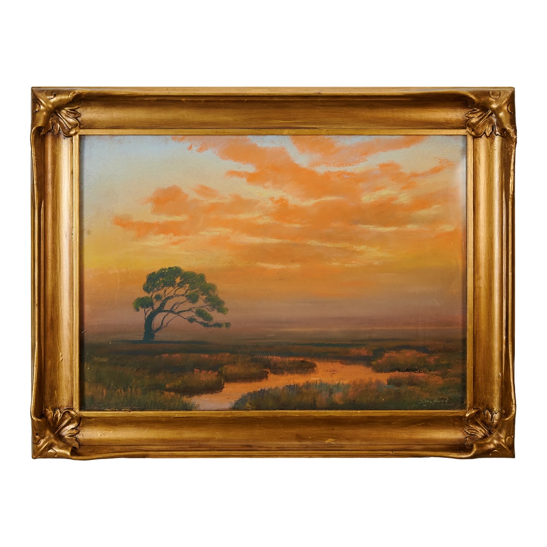Edwin Siegfried, Marsh at Sunset, Pastel - 2