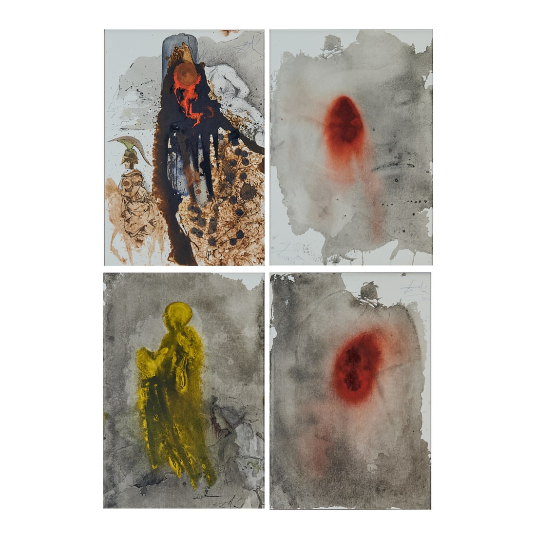 Salvador Dali, Four Lithographs from Sacra Biblia: Salvador Dali (Spanish, 1904-1989),"" (Vol 5-17),"Don't Touch Me" (Vol 5-24), "Emissa voce magna expiravit" (Vol 3-7) and"It is Finished" (Vol 5-15); from the Biblia SacraLexus Edition of 1499,