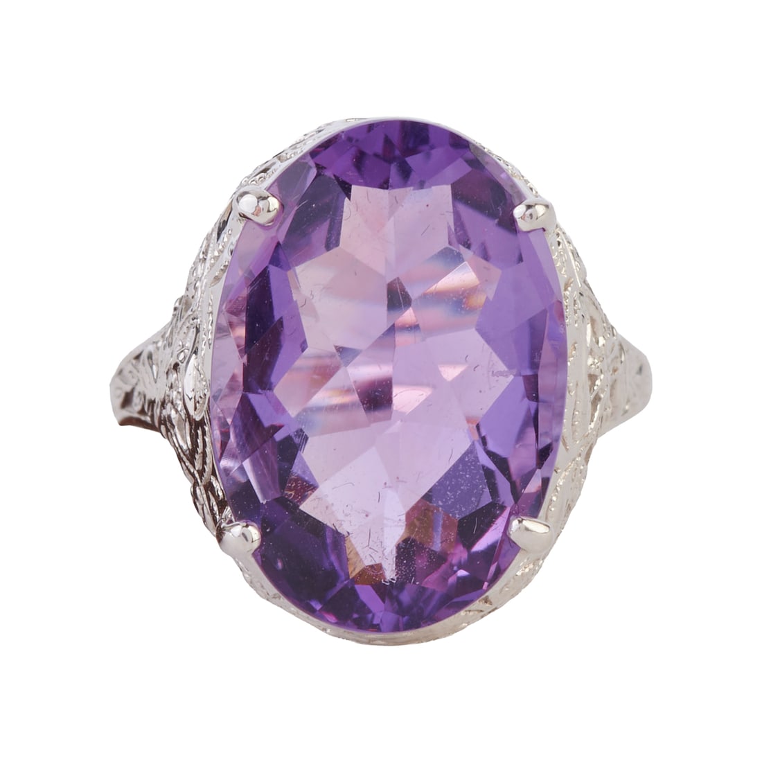 Amethyst, 14k White Gold Ring (1 of 4)