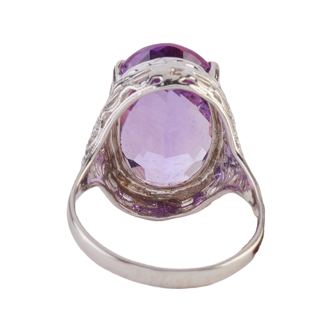 Amethyst, 14k White Gold Ring - 3