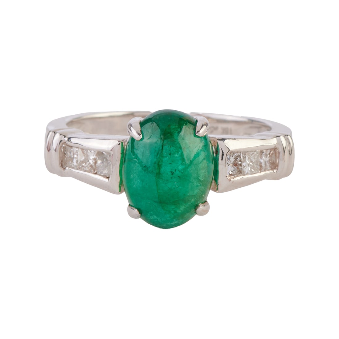 Emerald, Diamond, 18k White Gold Ring (1 of 4)