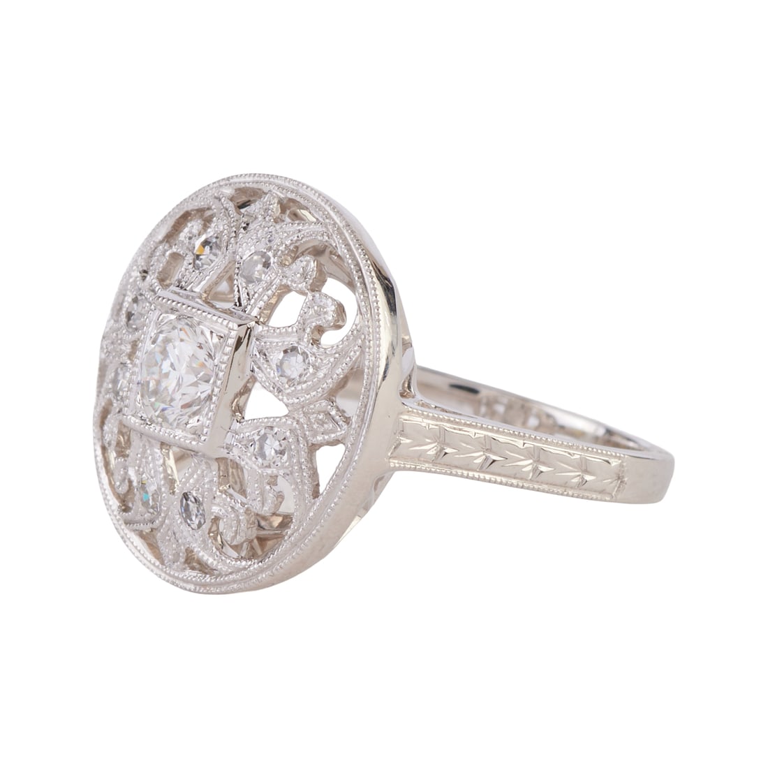 Diamond, 14k White Gold Ring - 2