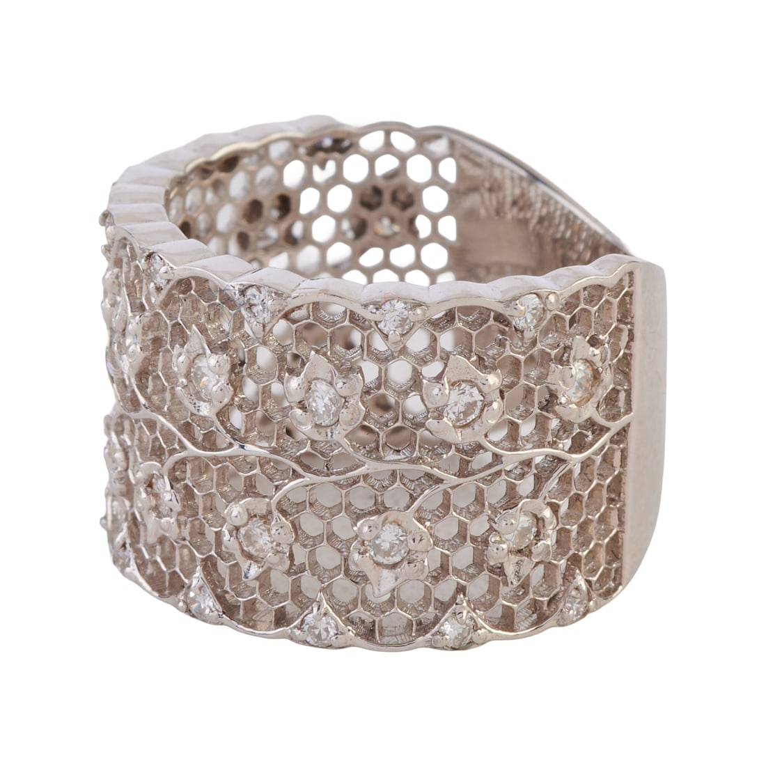 Diamond, 18k White Gold Ring - 2