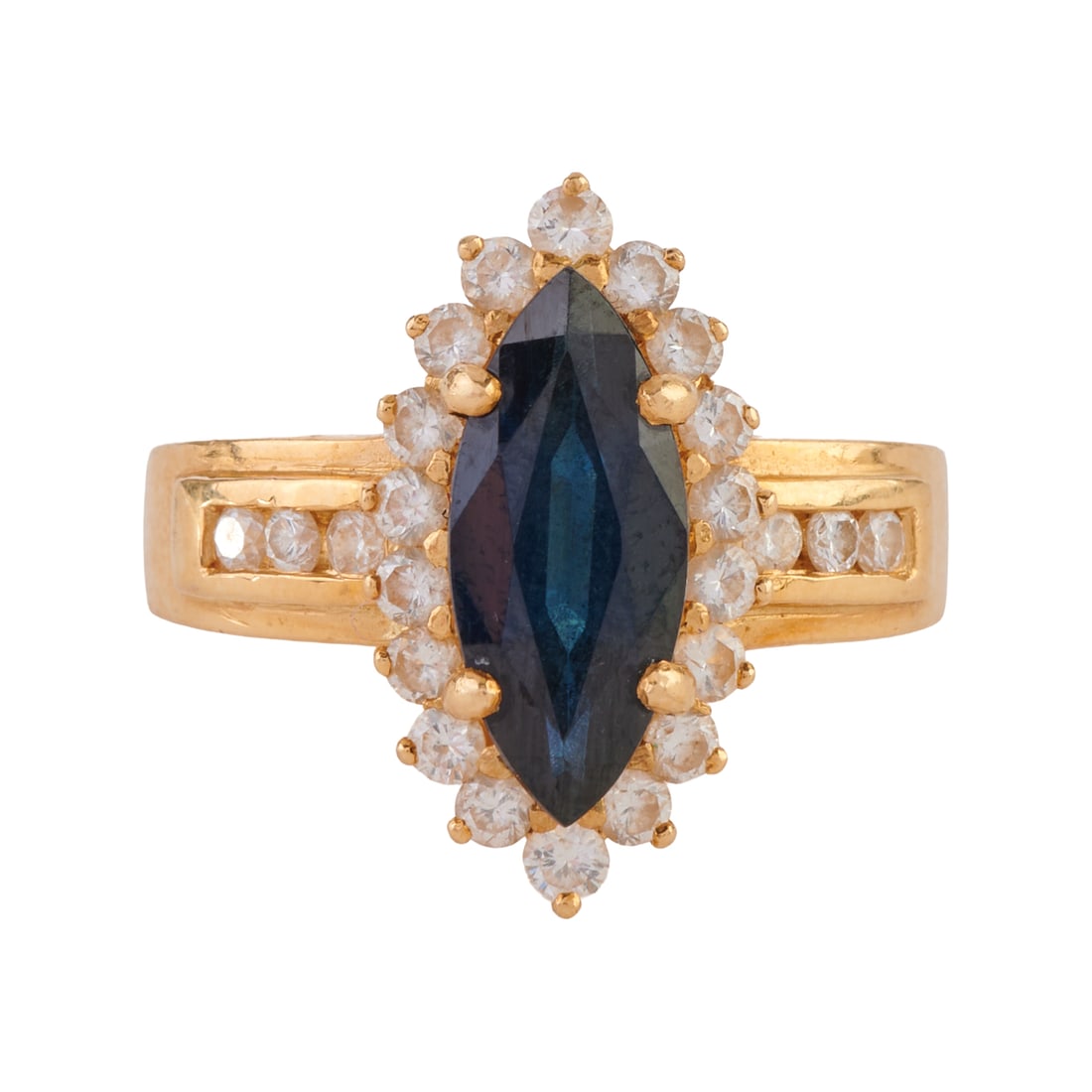 Sapphire, Diamond, 18k Yellow Gold Ring (1 of 5)