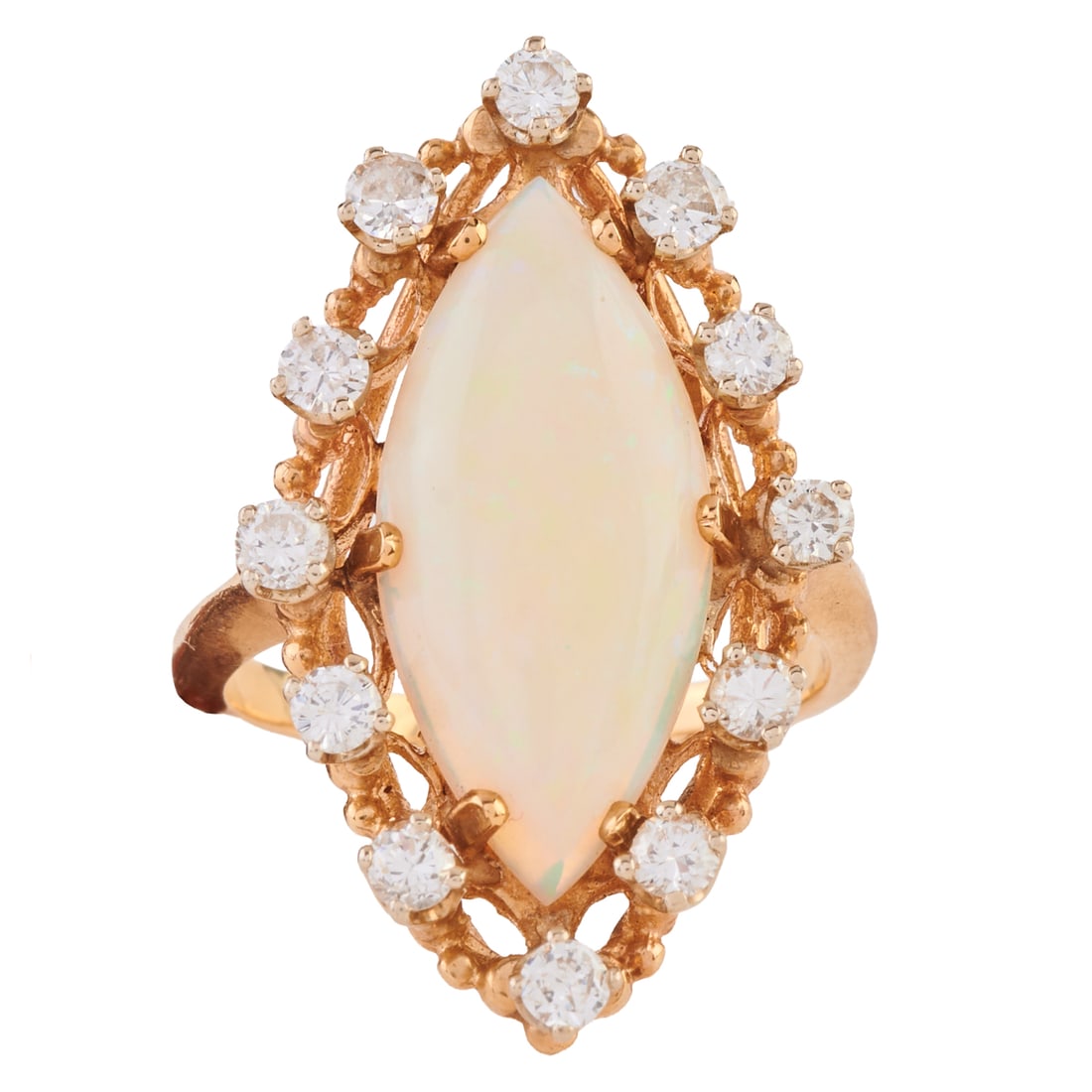 Opal, Diamond, 14k Yellow Gold Ring (1 of 4)