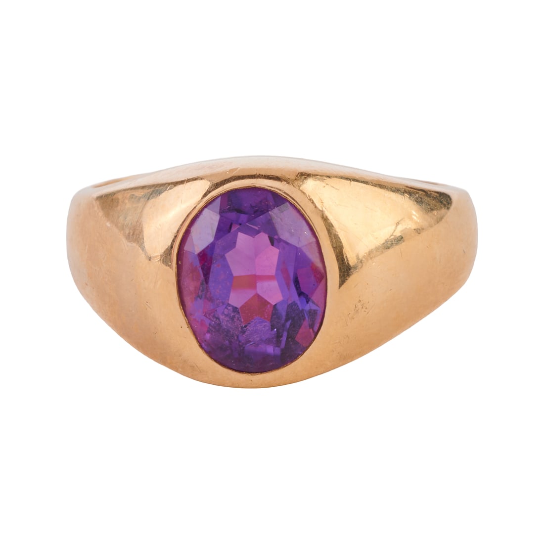 Men's Amethyst, 14k Yellow Gold Ring (1 of 5)
