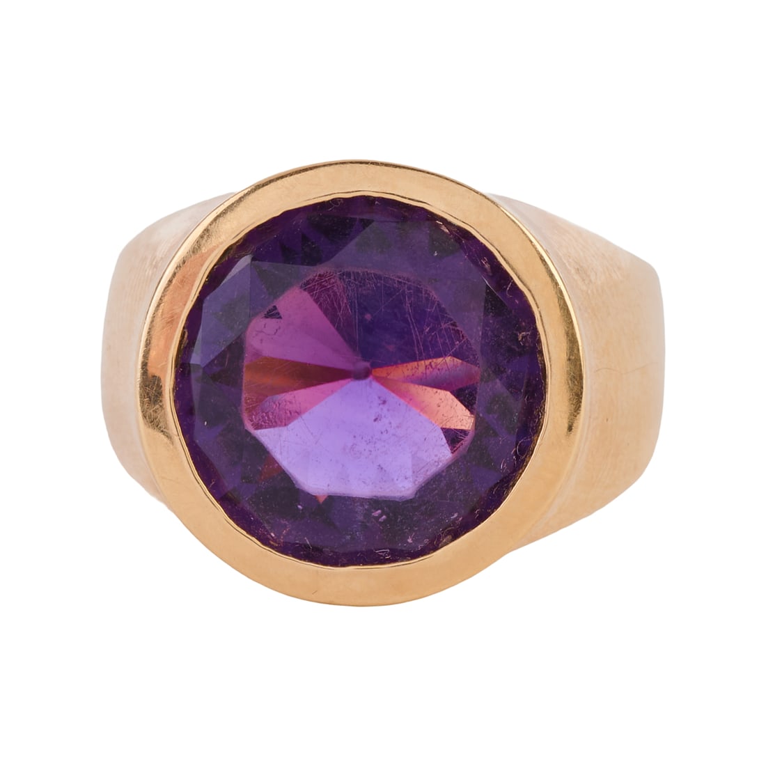 Men's Amethyst, 14k Yellow Gold Ring (1 of 4)