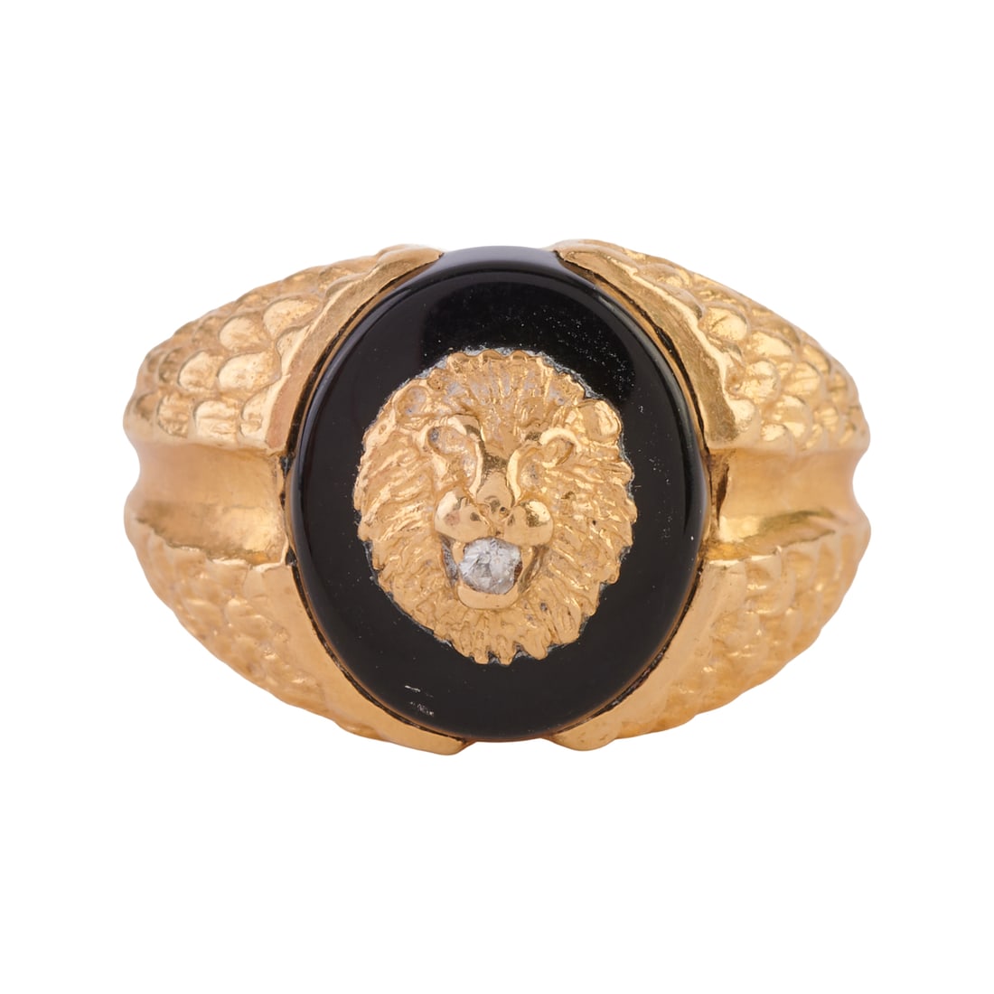 Diamond, Black Onyx, 14k Yellow Gold Ring (1 of 5)