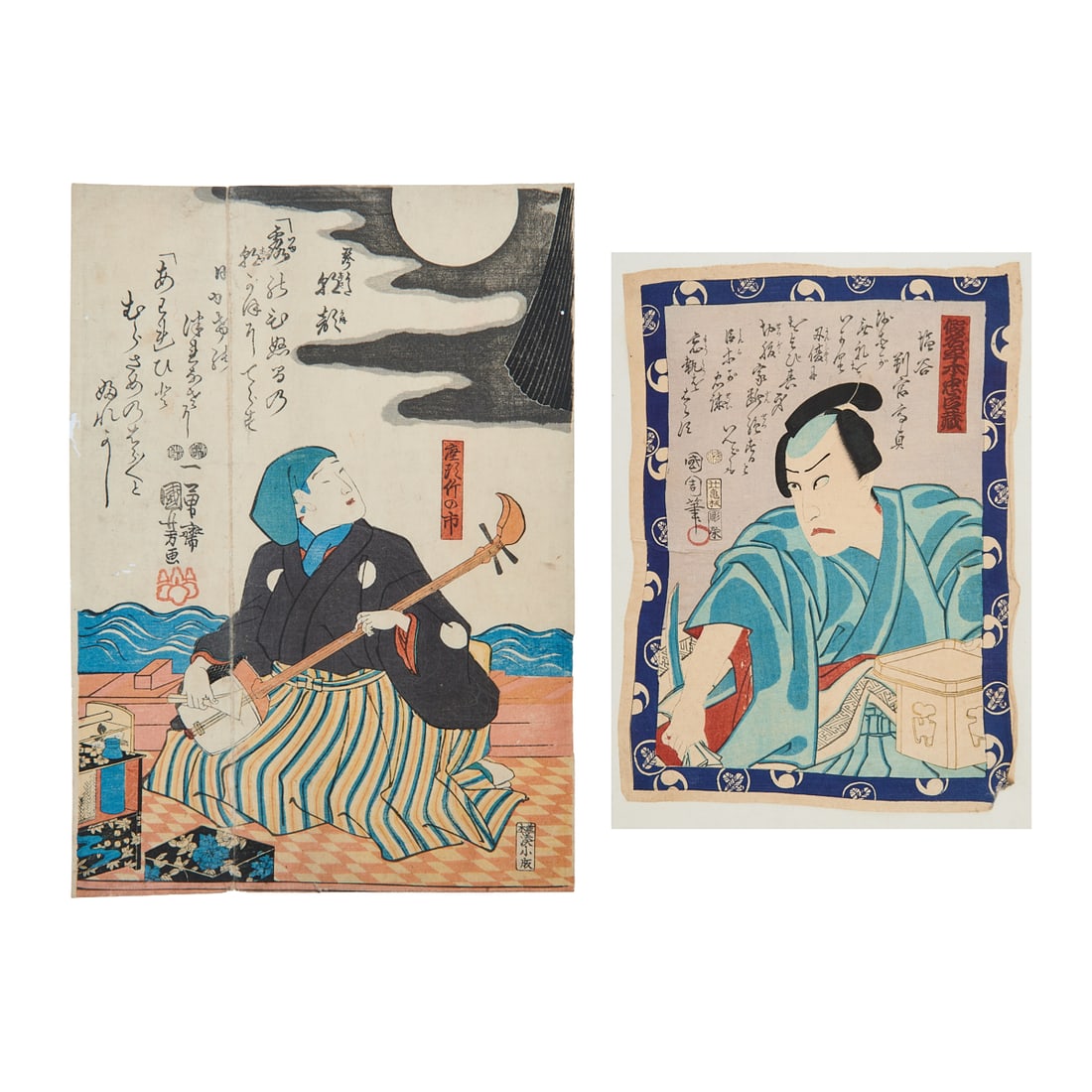 Two Japanese Woodblock Prints by Utagawa Kuniyoshi and Toyohara Kunichika (1 of 9)