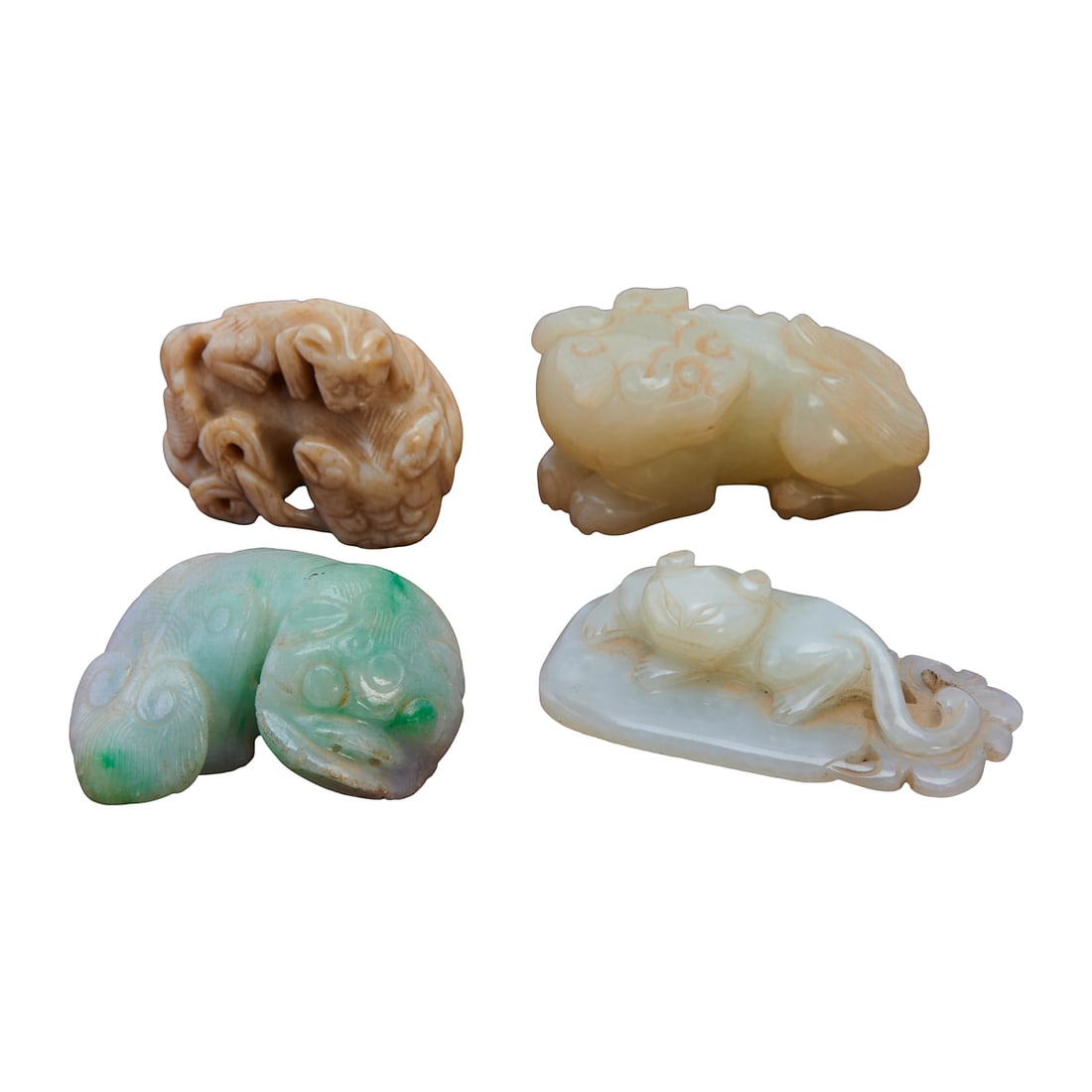 Group of Four Chinese Carved Jade Mythical Beast Figures (1 of 3)