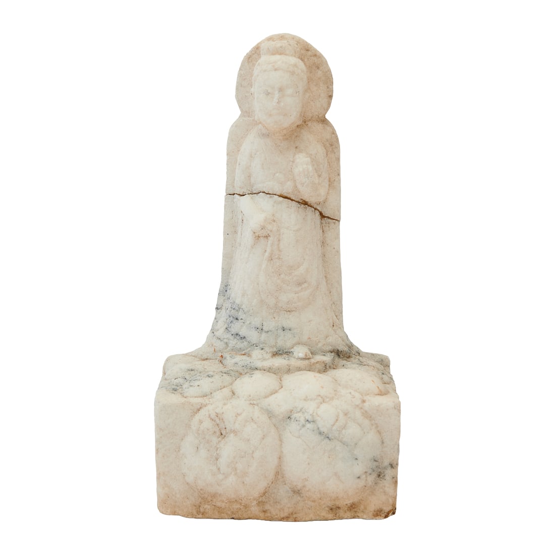 Chinese Carved Marble Standing Buddha Figure (1 of 3)