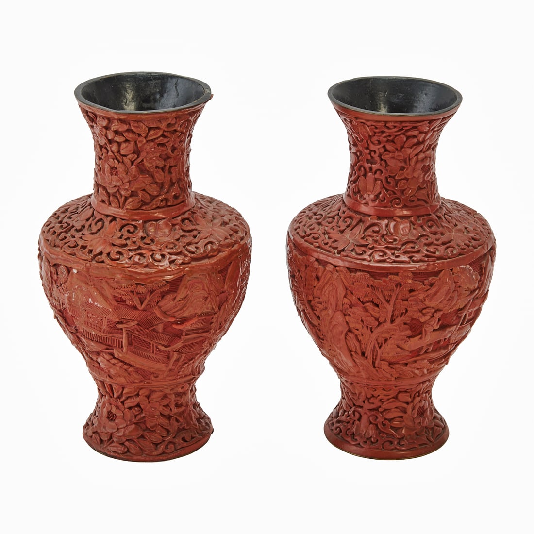 Three Chinese Carved Cinnabar Lacquer Items - 3