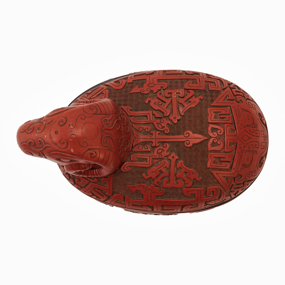 Three Chinese Carved Cinnabar Lacquer Items - 5