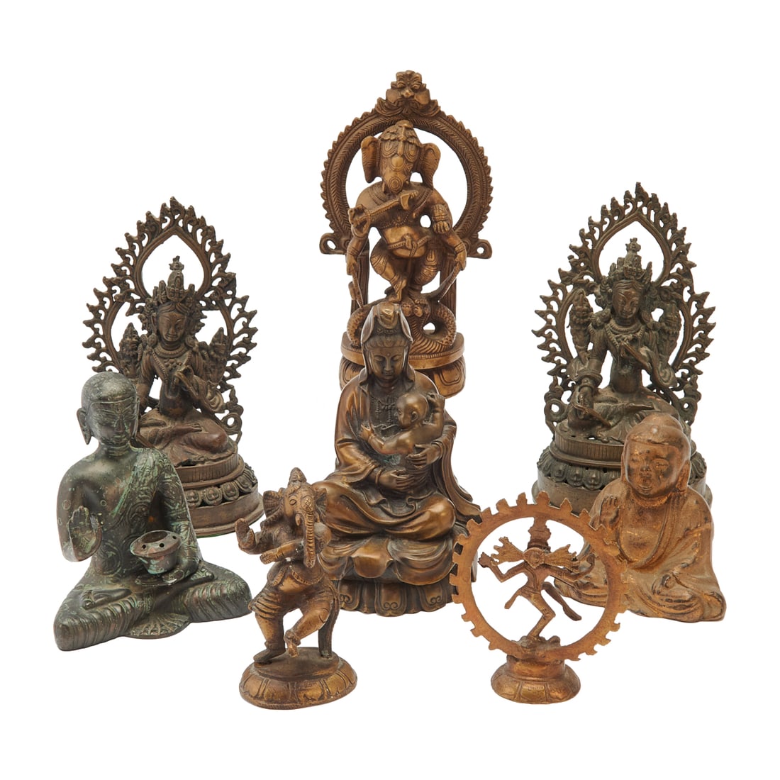 Group of Chinese and Indian Bronze and Mixed Metal Figures (1 of 7)