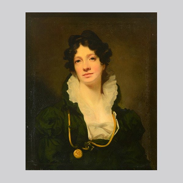 HENRY RAEBURN "Portrait of Mrs. James Smith": HENRY RAEBURN (British 1756-1823) Portrait of Mrs. James Smith of Jordanhill Oil on canvas 30.2 x 25.2 inches/ 76.7 x 64 centimeters Exhibition History: London Royal Academy, 1892, No.5 Included in lo