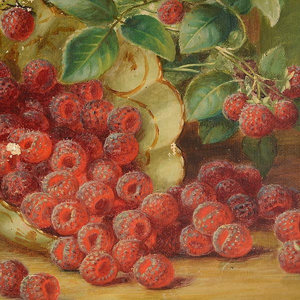 AUGUST LAUX "Rasperry Still Life" Oil  - 3