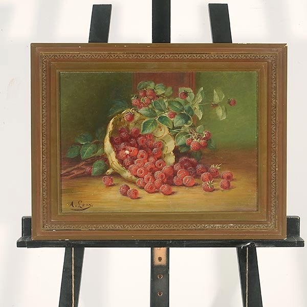 AUGUST LAUX "Rasperry Still Life" Oil  - 4