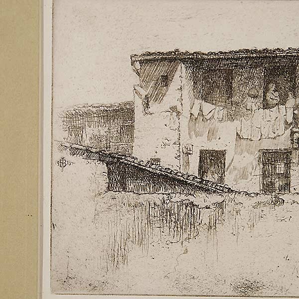 BERTHA E JAQUES "Drying Laundry" Etching - 4