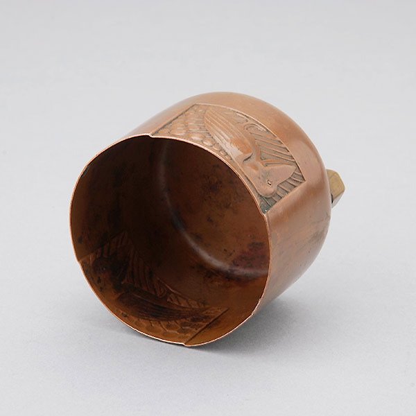 Enameled Copper Vessel and a Copper Tripod - 2