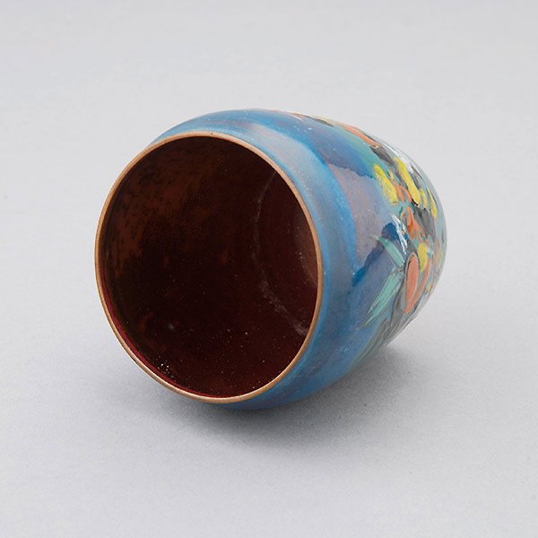 Enameled Copper Vessel and a Copper Tripod - 4