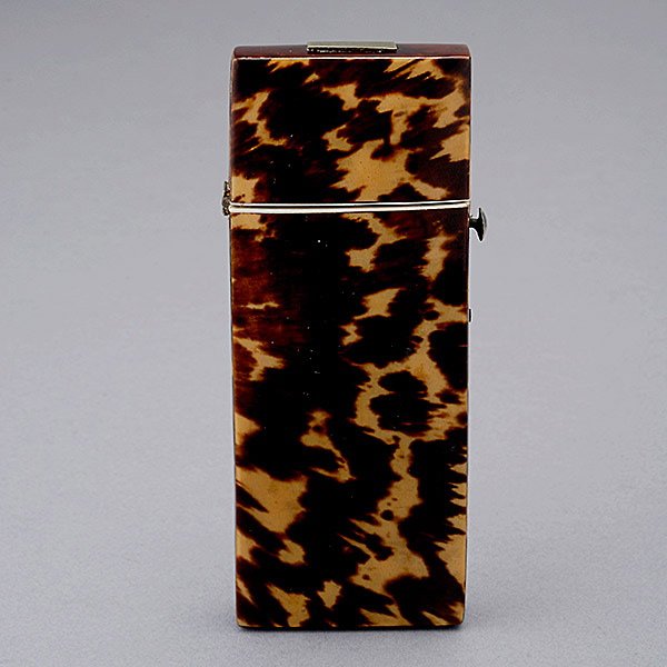 Victorian Marine Veneered Dressing Needle Case: Victorian Marine Veneered Dressing Needle Case {Length 3 3/4 inches} [losses to hinge]