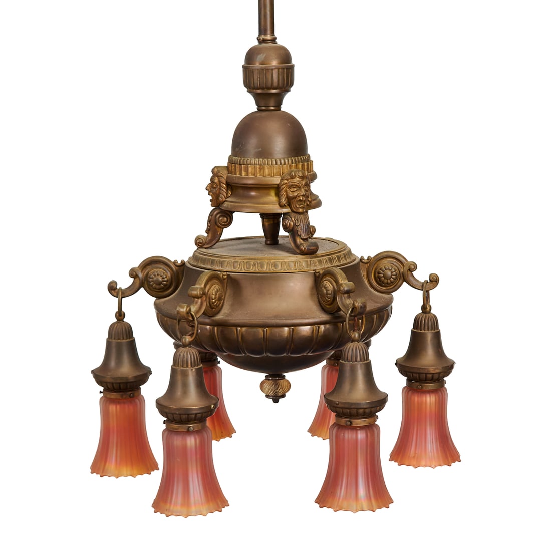 Art Deco Style Gilt Metal Pendant Light (1 of 3)