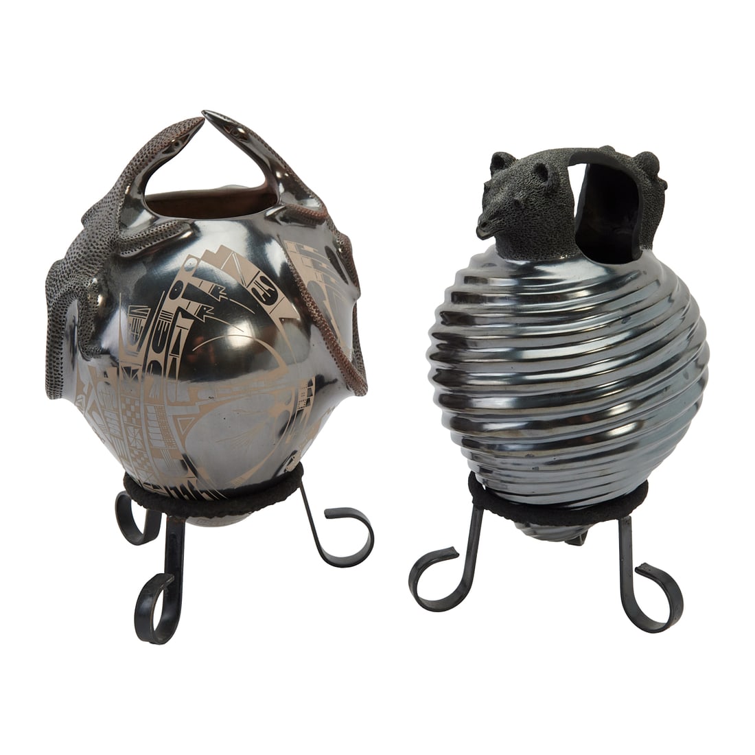 Five Mata Ortiz Blackware Figural Articles - 2