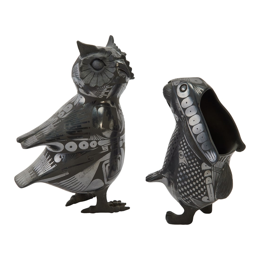 Five Mata Ortiz Blackware Figural Articles - 6