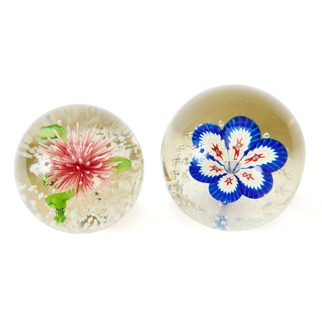 Two Single Specimen Floral Paperweights - 2