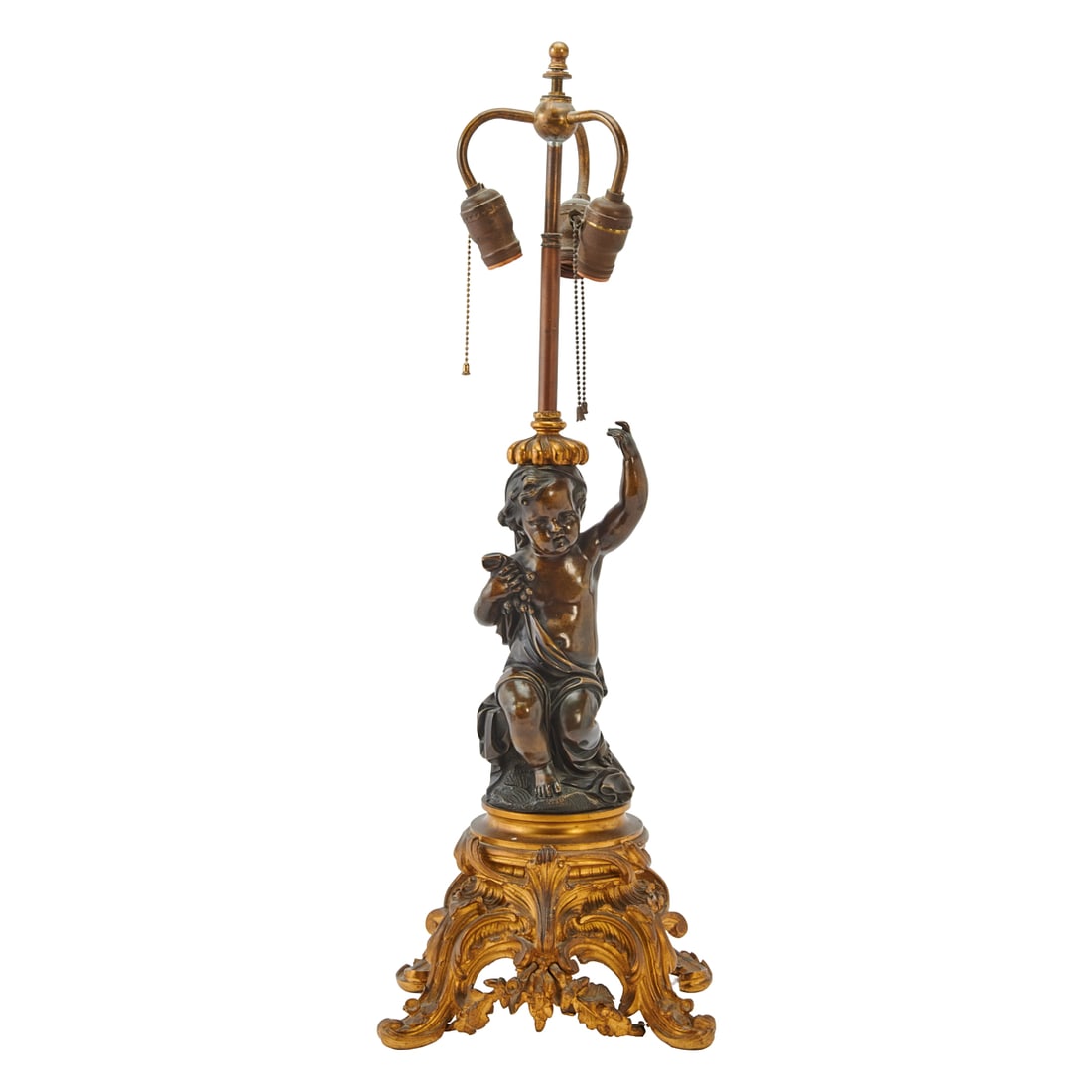 Belle Epoque Patinated Bronze Figural Table Lamp (1 of 5)